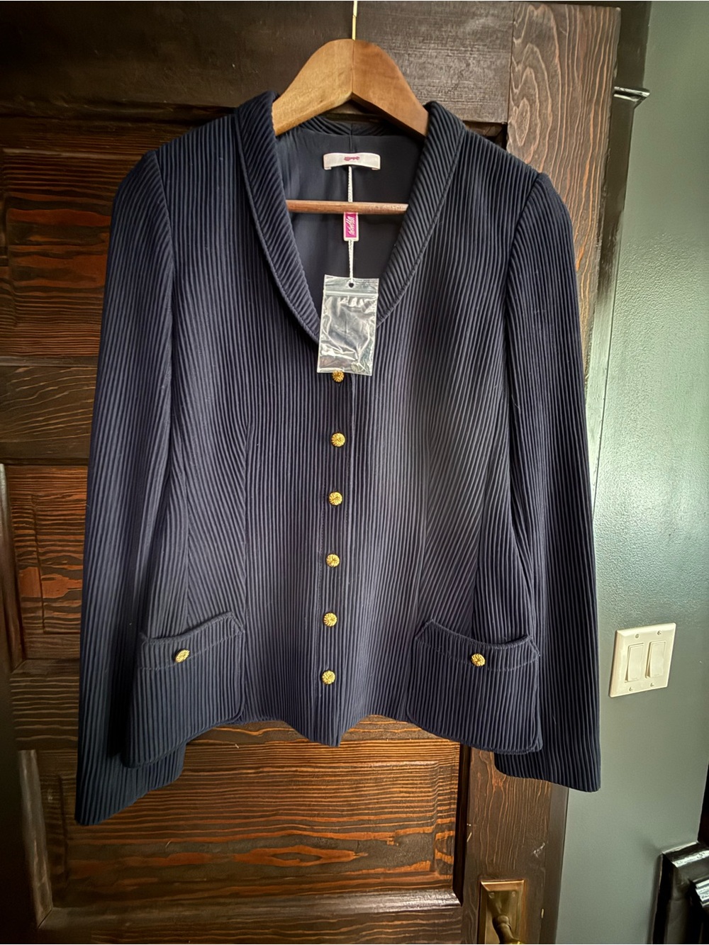 NWTs Navy Pinstripe Shawl Collar Jacket - Unbranded